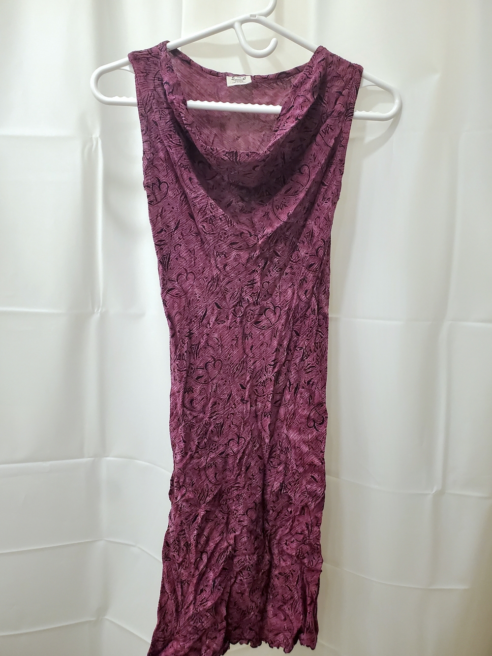 Purple Bohemian Lightweight Cowl Neck Dress